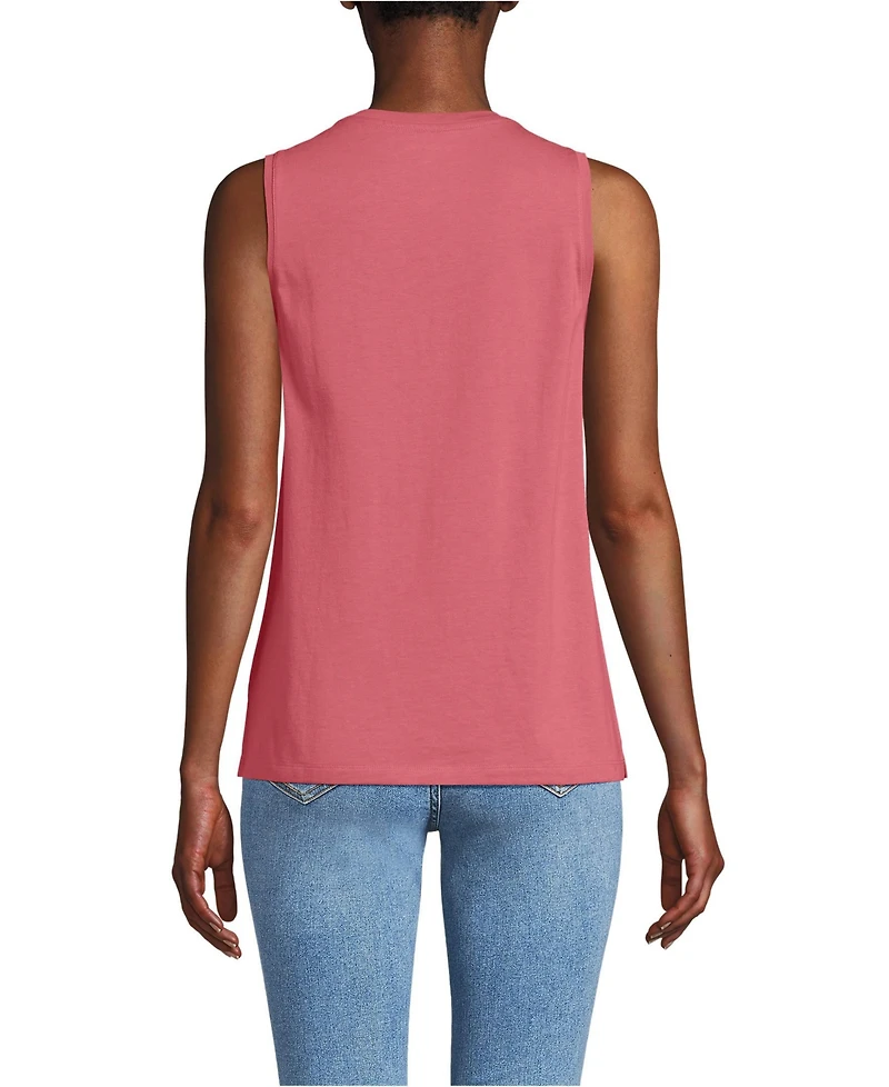 Lands' End Women's Supima Cotton Crew Neck Tank