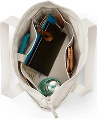 Lands' End Medium Print 5 Pocket Zip Top Canvas Tote Bag