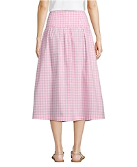 Lands' End Women's Poplin Drop Waist Midi Skirt - Set Bottom