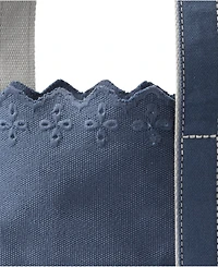 Lands' End Medium Eyelet Canvas Open Top Tote