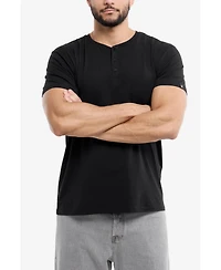 X-Ray Men's Basic Henley Neck Short Sleeve T-Shirt