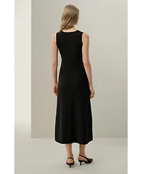 Lilysilk Women's Soleil Silk-Viscose Knit V-Neck Dress