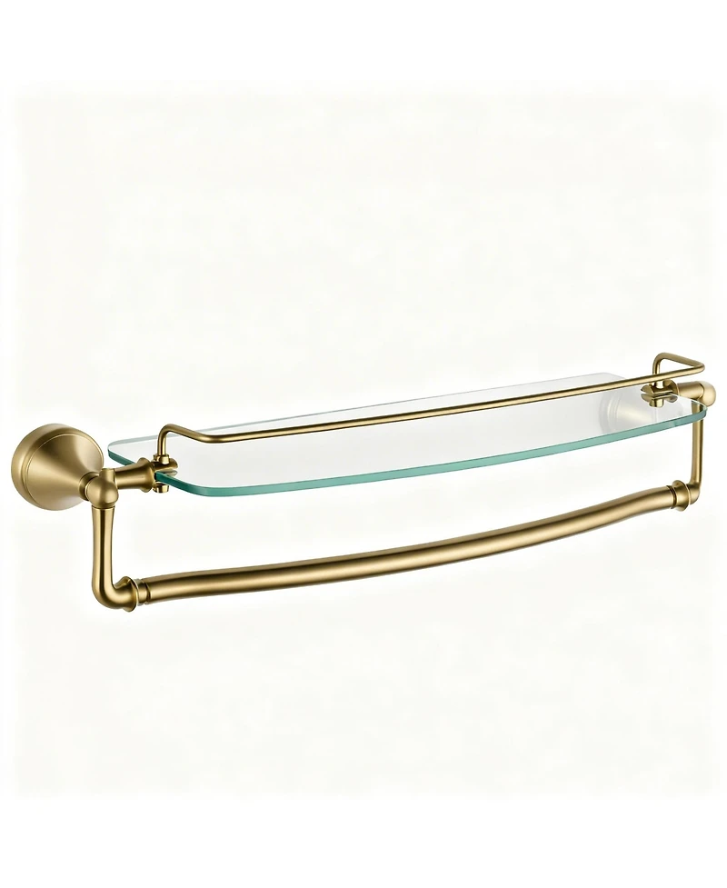 Yigii Cassidy Glass Shelf Towel Bar 18 Inch Polished