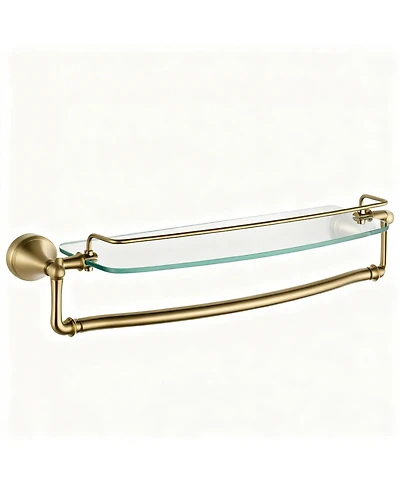 Yigii Cassidy Glass Shelf Towel Bar 18 Inch Polished