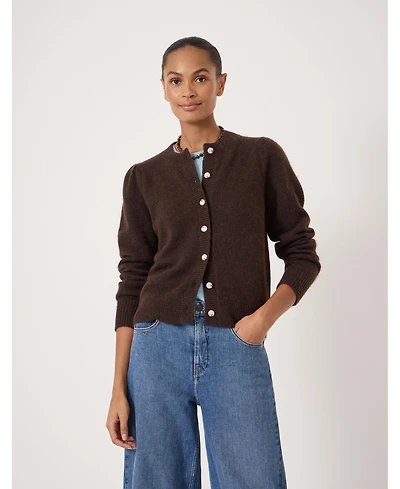 Hush Women's Wool Blend Gathered Shoulder Cardigan