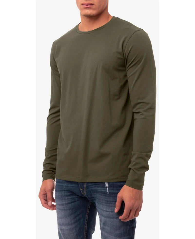 X-Ray Men's Soft Stretch Crew Neck Long Sleeve T-shirt