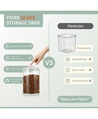 Aronkl Airtight Glass Jar for Pet Food Kibble Snacks Pantry Storage
