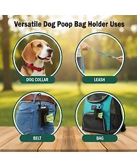 Aronkl Dog Poop Bag Holder For Leash Nylon Oxford Dispenser With Carabiner Clip