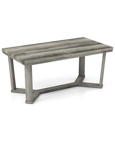 Slickblue Coffee Table with Rubber Wood Cross Shaped Base