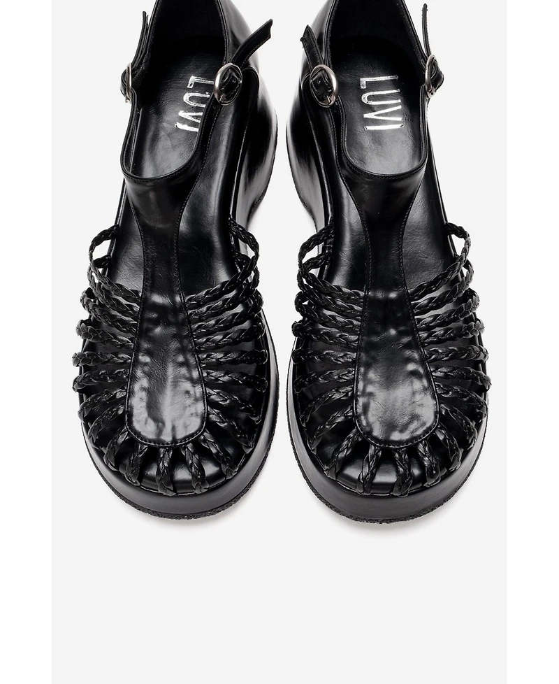 Prologue Shoes Women's Barry Woven Wedge Sandal