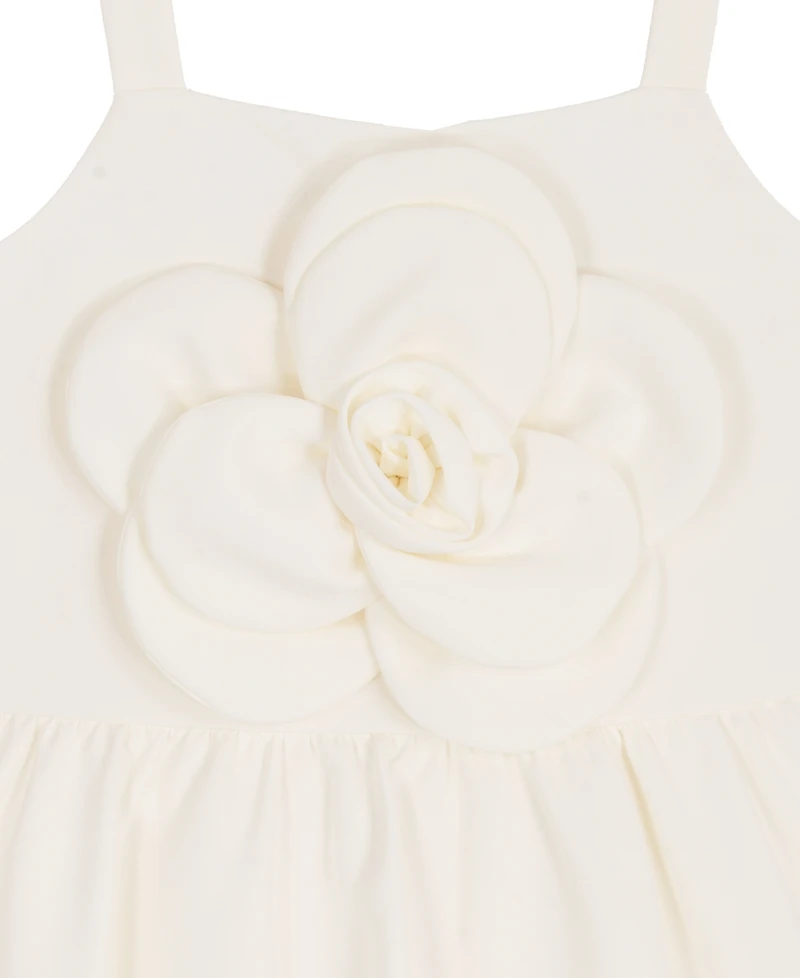 Rare Editions Girls' 7-16 Laguna Scuba Flower Bodice Sleeveless Dress