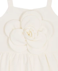 Rare Editions Girls' 7-16 Laguna Scuba Flower Bodice Sleeveless Dress