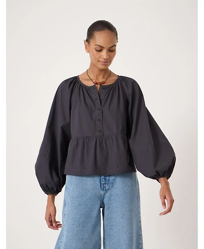 Hush Women's Beck Cotton Peplum Blouse