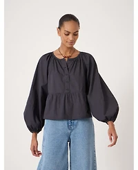 Hush Women's Beck Cotton Peplum Blouse