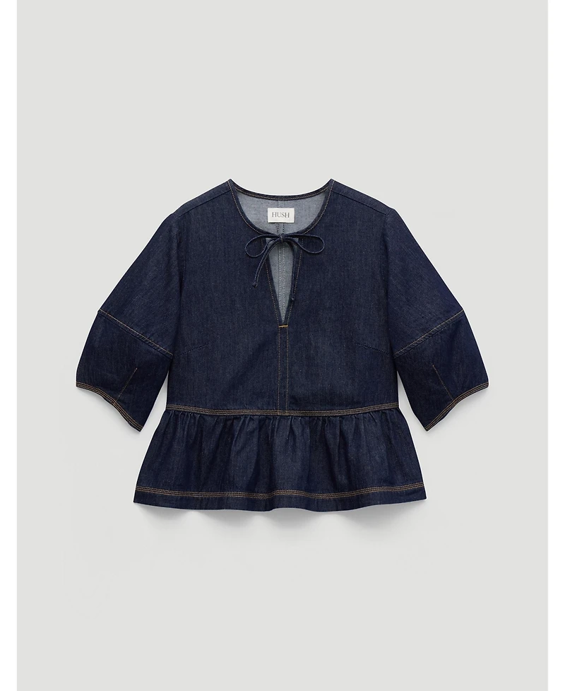 Hush Women's Betty Barrel Sleeve Denim Top