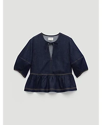 Hush Women's Betty Barrel Sleeve Denim Top