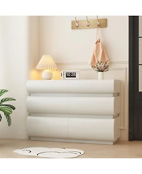 Clihome 6 Drawer Dresser for Bedroom, Dresser No Handle, Modern 6 Chest of Drawers with Wide Storage