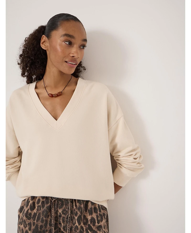 Hush Women's Cleo V-Neck Cotton Sweatshirt