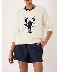 Hush Women's Hallie Crew Neck Lobster Graphic Sweater