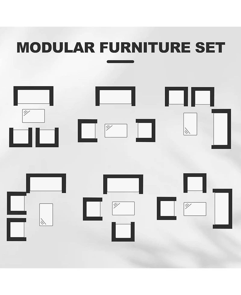 gaomon 4-Piece Outdoor Pe Rattan Patio Furniture Set, Conversation Set with Coffee Table, Garden, Porch & Balcony