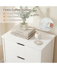 Gymax 4-Drawer Dresser Nightstand w/Handles Anti-Tipping KitsandDeep Drawers for Bedroom