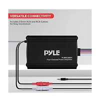 Pyle 4-Ch. Waterproof Rated Marine Amplifier Kit with Wireless Bt Control and Rca Input (PLUTVRKBT200X4)