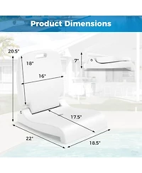 Gouun Foldable Pool Lounge Chair with Drainage Holes and Carry Handle