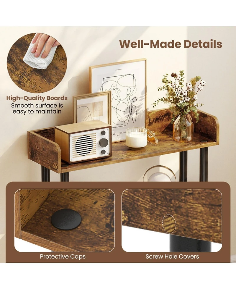 Gouun 4-Tier Industrial Open Bookcase with Anti-Tipping Kit