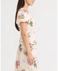 Ellen Tracy Women's Poplin Top with Balloon Sleeve