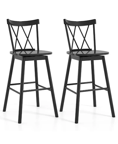 Sugift Windsor Bar Stools Set of Two with Ergonomic Backrest