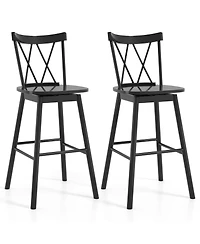 Sugift Windsor Bar Stools Set of Two with Ergonomic Backrest