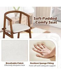 Sugift Solid Wood Dining Chairs Set of Two with Wrap Armrests