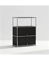 Mega Casa 3-Tier Storage Cabinet Metal Shelving Unit – Multi-Functional Kitchen Organizer, White