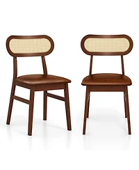 Slickblue Set of 2 Mid Century Wooden Dining Chairs for Indoor Use
