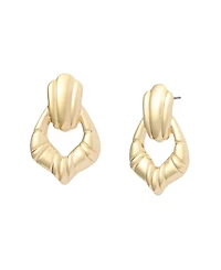 Steve Madden Gold Fluted Doorknocker Earrings