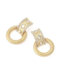 Steve Madden Faux Stone Ring Doorknocker Earrings