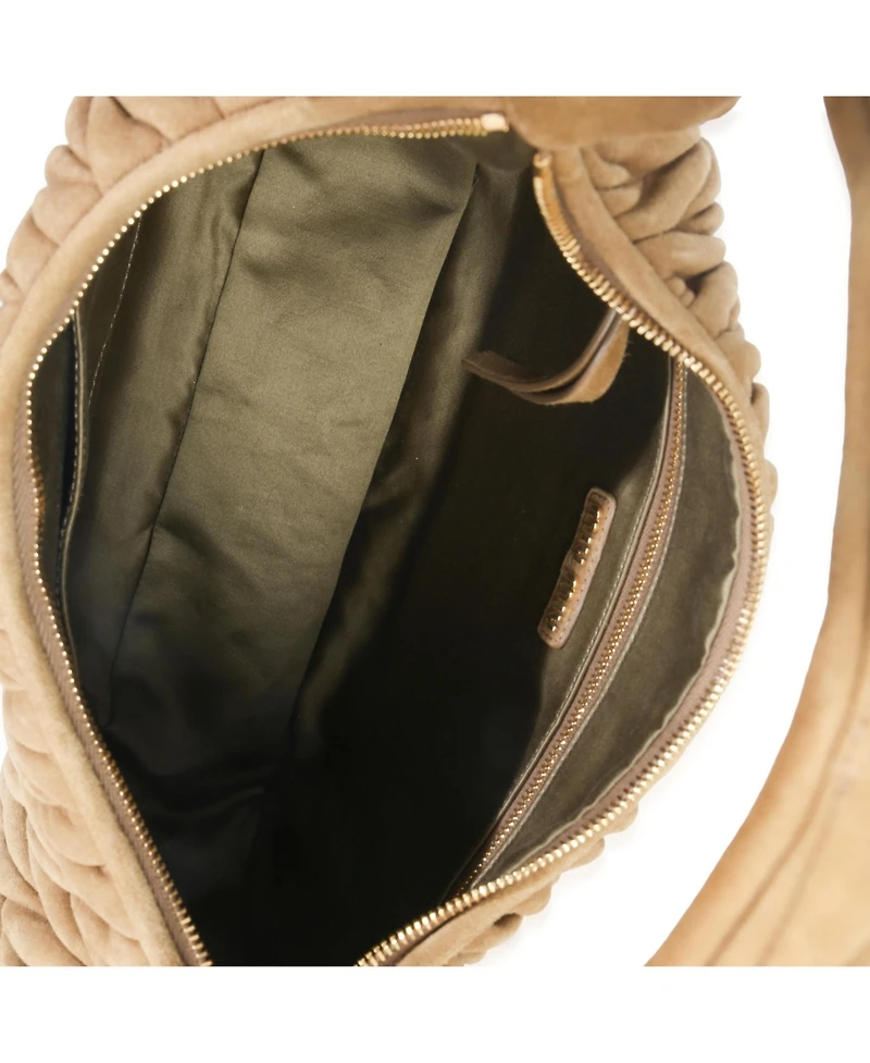 Pre-Owned Miu Miu Brown Suede Matelasse Wander Hobo