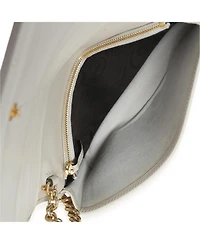 Pre-Owned Gucci White Gg Supreme Monogram Azalea Calfskin Horsebit 1955 Wallet On Chain