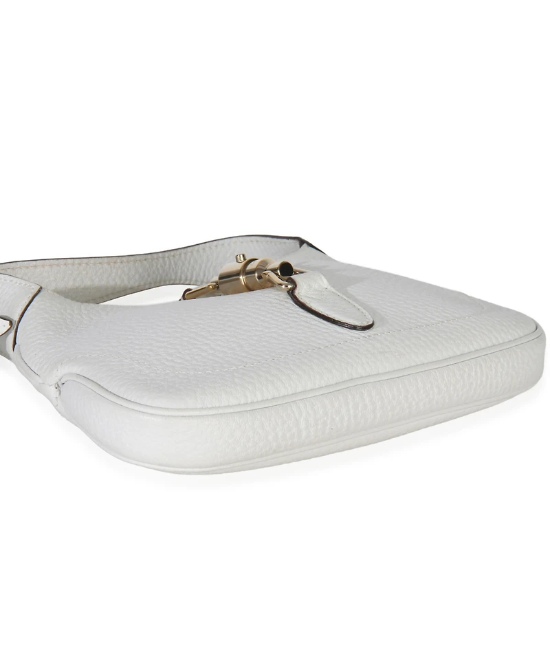 Pre-Owned Gucci White Grained Leather Small Jackie Hobo