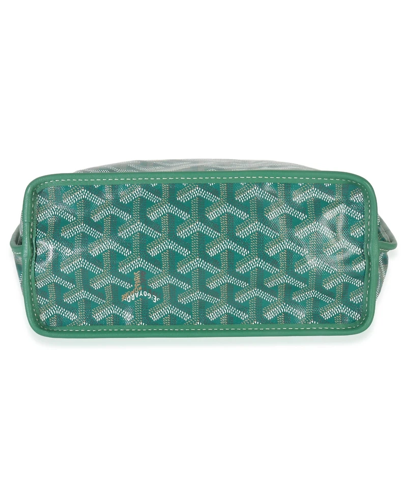 Pre-Owned Goyard Green Goyardine Canvas Reversible Mini Anjou