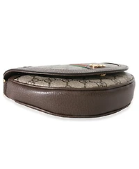 Pre-Owned Gucci Beige Gg Supreme Canvas Ophidia Gg Curved Flap Bag