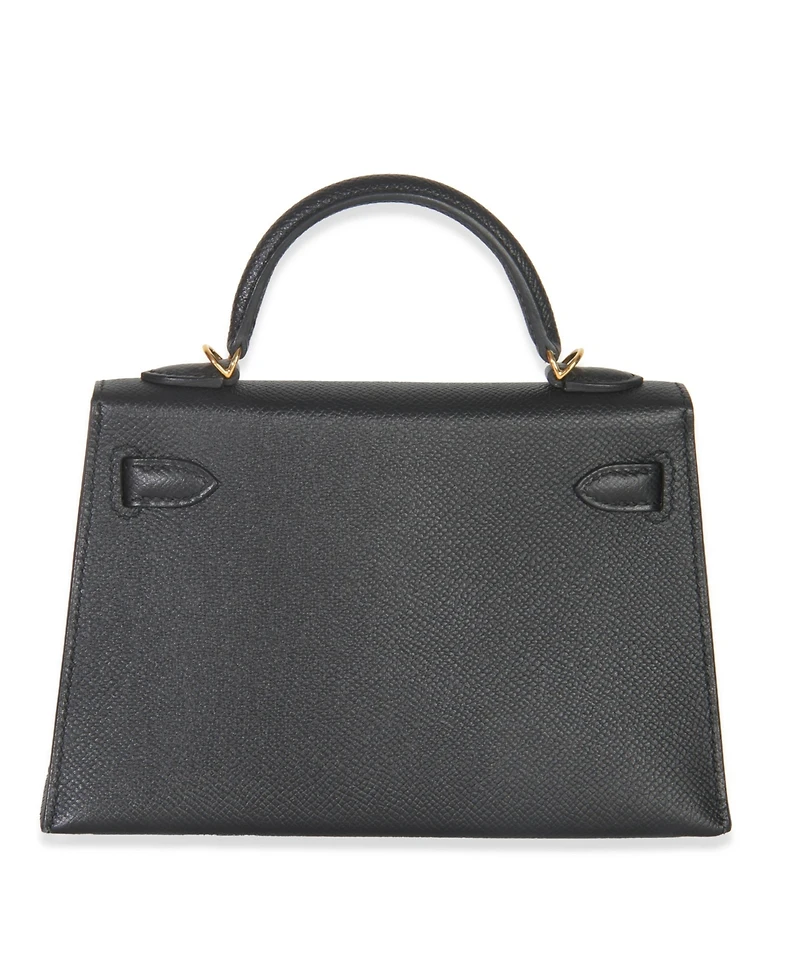 Pre-Owned HERMES Black Epsom Sellier Mini Kelly Ii 20 Ghw