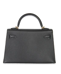 Pre-Owned HERMES Black Epsom Sellier Mini Kelly Ii 20 Ghw