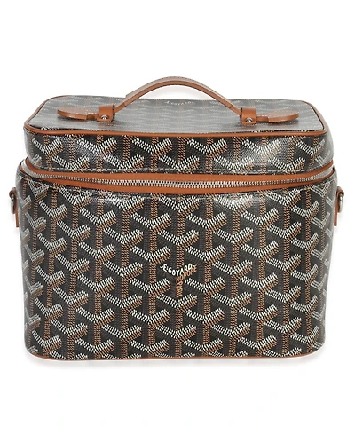Pre-Owned Goyard Gold Black Goyardine Canvas Muse Vanity Case