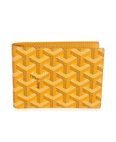 Pre-Owned Goyard Yellow Goyardine Canvas Victoire Wallet