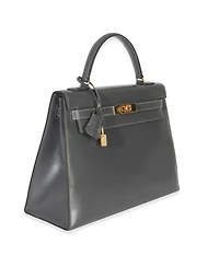 Pre-Owned HERMES Ardoise Box Sellier Kelly 32 Ghw