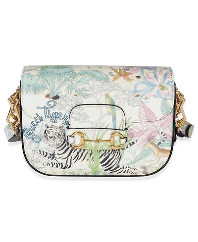 Pre-Owned Gucci Multicolor New Shanghai Tiger Savanah Web Mini Horsebit 1955 Shoulder Bag