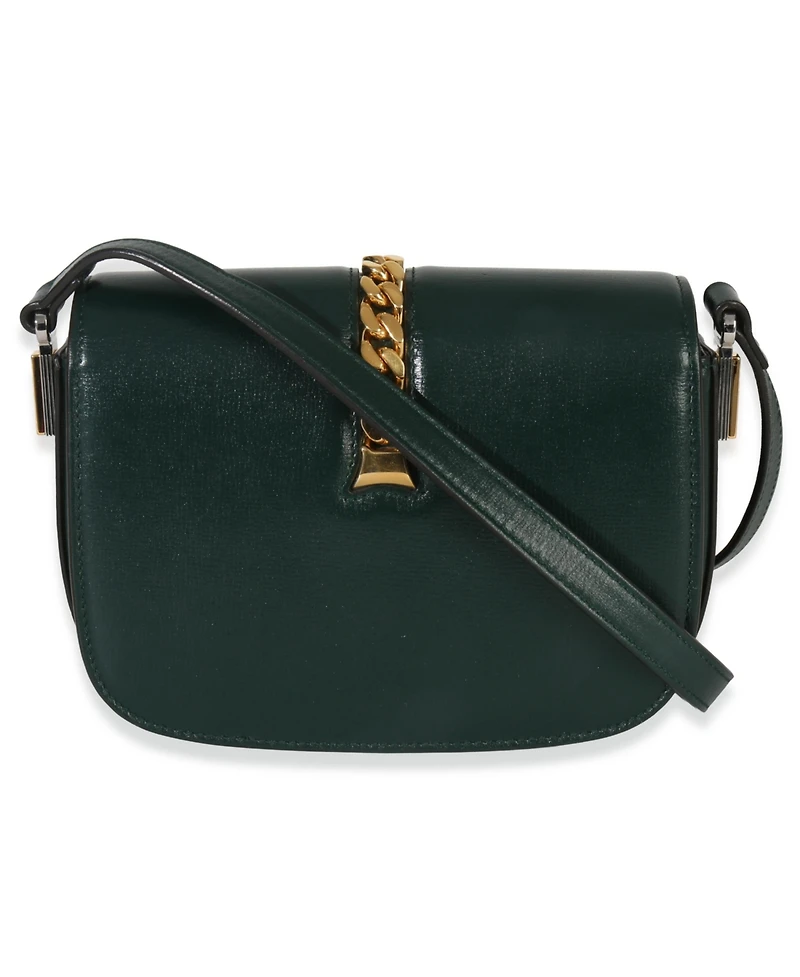 Pre-Owned Gucci Dark Green Calfskin Mini Sylvie 1969 Bag