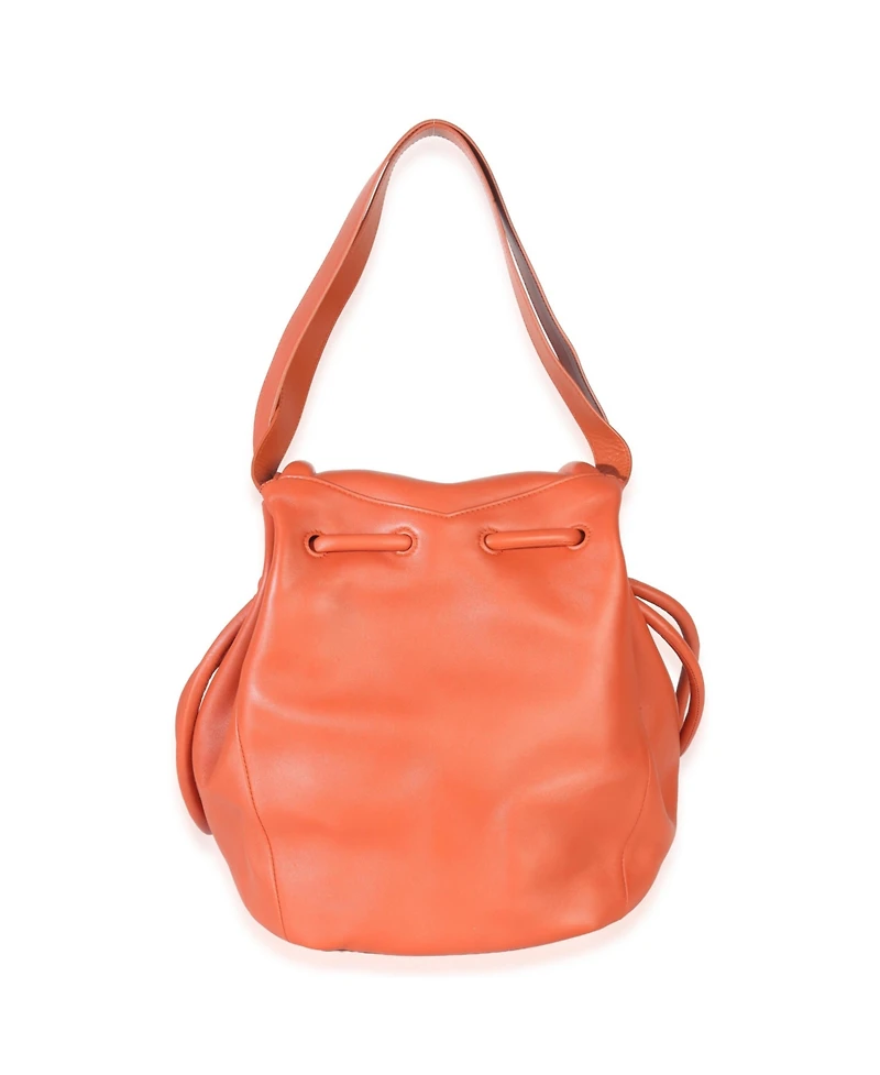 Pre-Owned Bottega Veneta Orange Calfskin Beak Tote