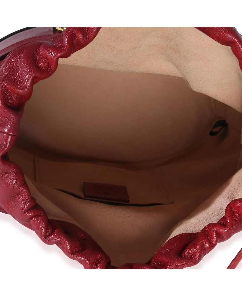 Pre-Owned Gucci Red Calfskin Horsebit 1955 Drawstring Bucket Bag